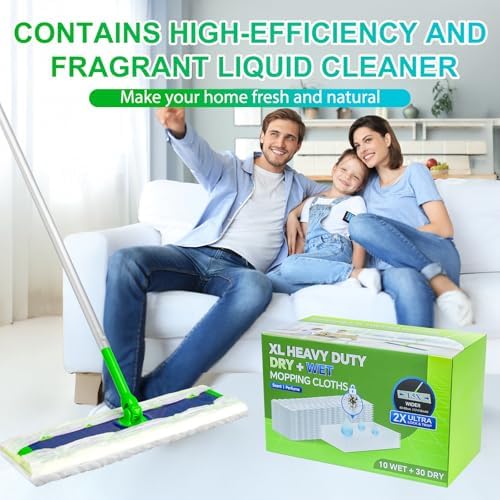 SAUAUSUN 40 Count XL Mop Pad Refills for Swiffer XL