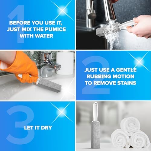 DISIWENE Pumice Stone Toilet Cleaner with Handle 4 Pack