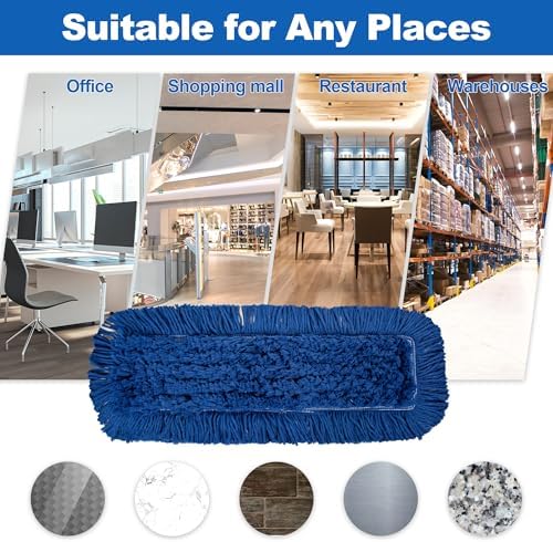 4 Pack 24-Inch Washable Dust Mop Heads - No Clinging Easy to Use