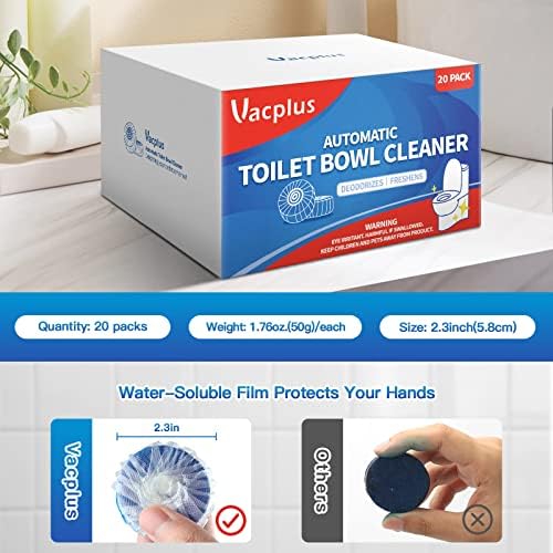 Vacplus Toilet Bowl Cleaners 20-Pack Blue Tablets
