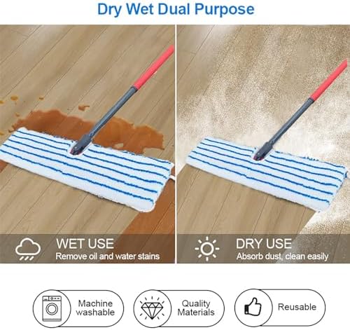 2 Pack Microfiber Mop Heads for O-Cedar DryWet Use