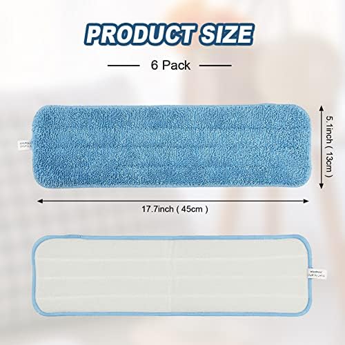 Windson 6 Pack 18 Microfiber Mop Pads Reusable