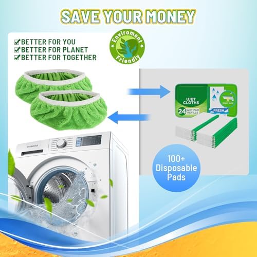JINIOHEE Reusable Microfiber Mop Pads for Swiffer