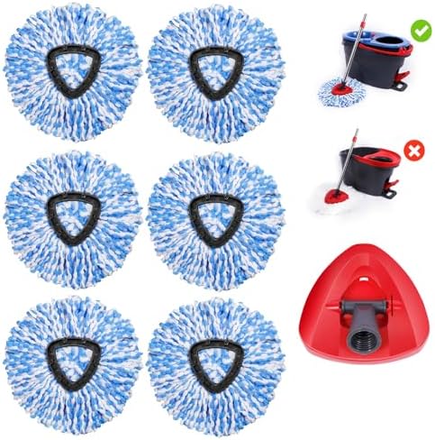 6 Pack Mop Replacement Heads for Oceda RinseClean 2-Tank System