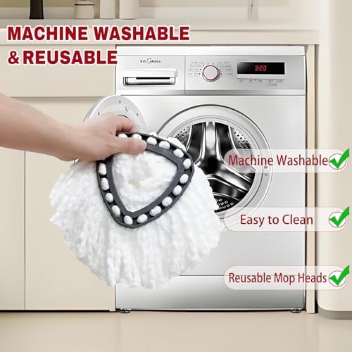 SUOSEC Spin Mop Replacement Heads 6Pack - Machine Washable Easy to Replace
