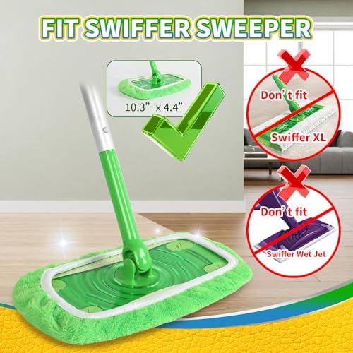 Zehrai Reusable Chenille Swiffer Mop Pads 5 Pack