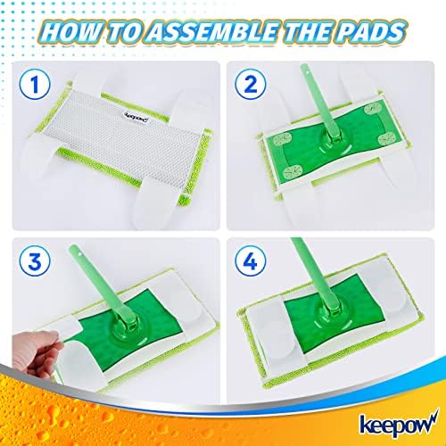 KEEPOW Reusable Mop Pads for Swiffer Sweeper Mop 6 Pack 1