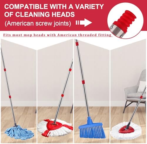 Sgizoku 4-Section 58 Spin Mop Handle Replacement 1