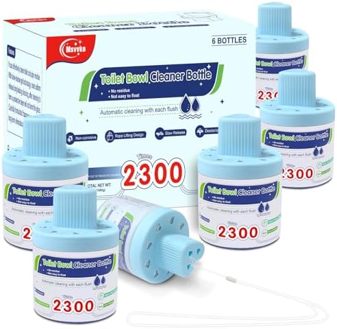 Msvvko Toilet Bowl Cleaner Tablets in Bottles 6 Pack 2300 Flushes Each