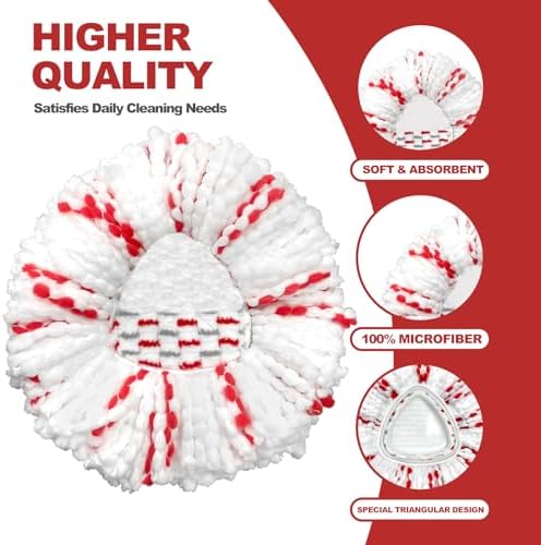 Spin Mop Head Replacement 3 Pack for EasyWring 1-Tank System