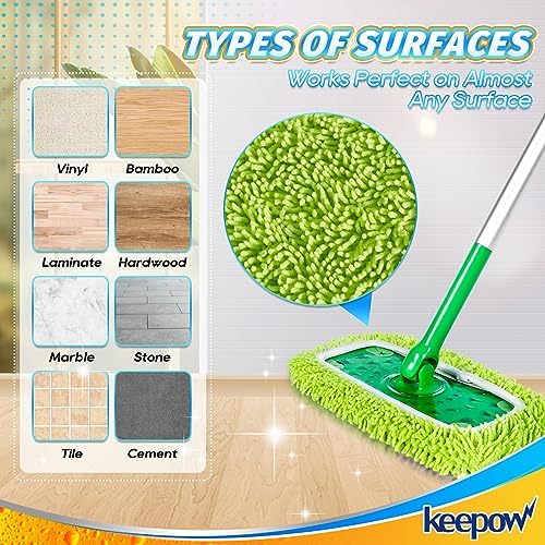 KEEPOW Reusable Mop Pads for Swiffer 2-Pack
