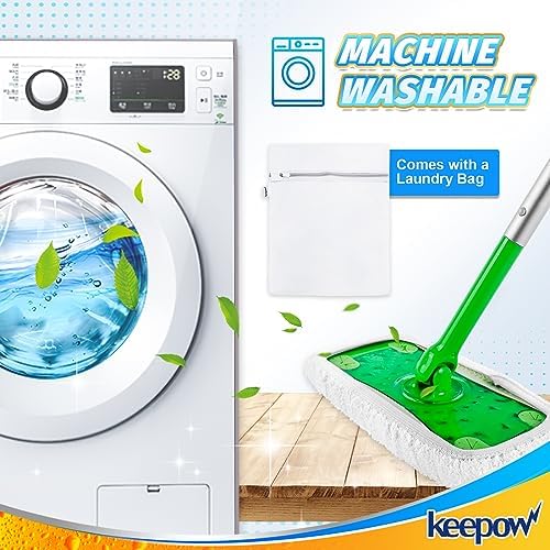 KEEPOW Reusable Mop Pads for Swiffer 2-Pack
