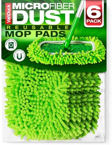 VanDuck Dust Mop Refill 6 Pack - Microfiber Pet Heavy Duty Dry Cloth