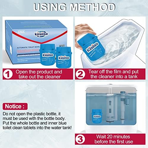 KIISIISO Toilet Cleaner Tablets in Bottle Blue