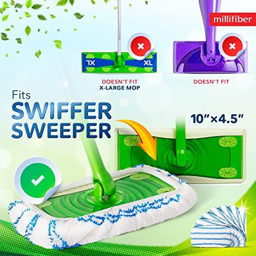 Millifiber Microfiber Mop Pads 4-Pack Swiffer Compatible