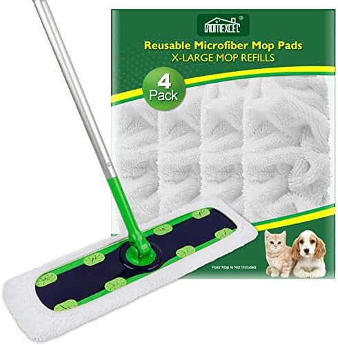 HOMEXCEL Reusable Microfiber Mop Pads - X-Large for Swiffer XL Sweeper