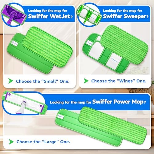 Befanty 4 Pack Reusable Microfiber Mop Pads with Scraper 1