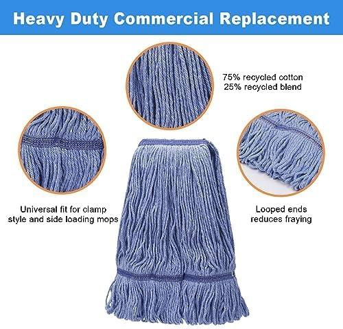 6 Pcs Heavy Duty Commercial Mop Replacement Heads 1