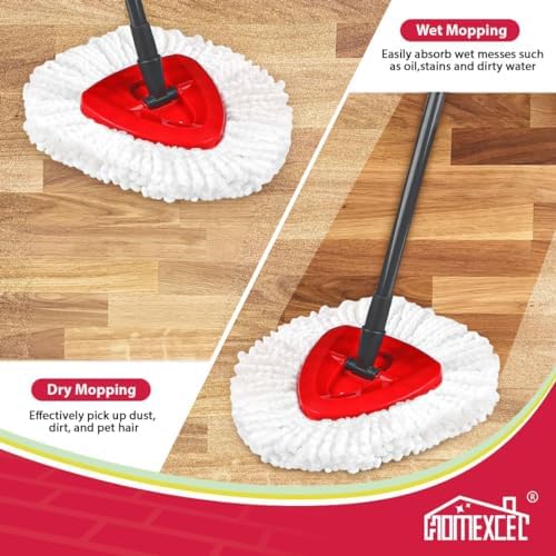 HOMEXCEL Microfiber Mop Heads 8 Pack - O-Cedar EasyWring Compatible 1
