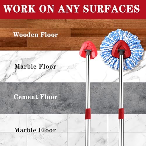 4 Pack Spin Mop Replacement Heads for 2-Tank System