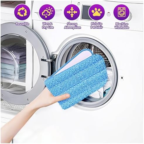 10 Pcs Reusable Microfiber Mop Pads 165 Inch