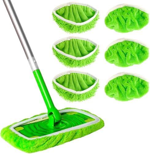 6 Pack Reusable Microfiber Mop Pads for Swiffer Sweeper Mop