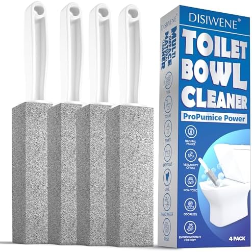 DISIWENE Pumice Stone Toilet Cleaner with Handle 4 Pack