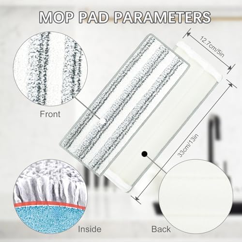 12 Pack Microfiber Mopping Pads - Reusable Washable