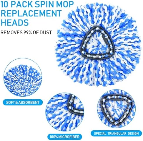 10 Pack Jobvert Mop Heads for O-Cedar RinseClean 2-Tank System