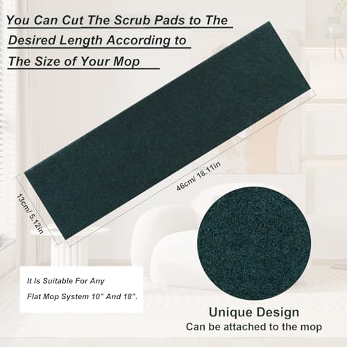 18in Reusable Scrub Mop Pads - 8 Pack for Bona Rubbermaid Libman Mops