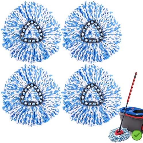 NICEMOVIC 4-Pack Mop Heads for O-Ceda RinseClean 2-Tank System