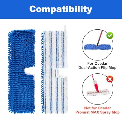 Yuunaie Mop Heads Replacement for O-Cedar Flip Mop 2 Pack 1