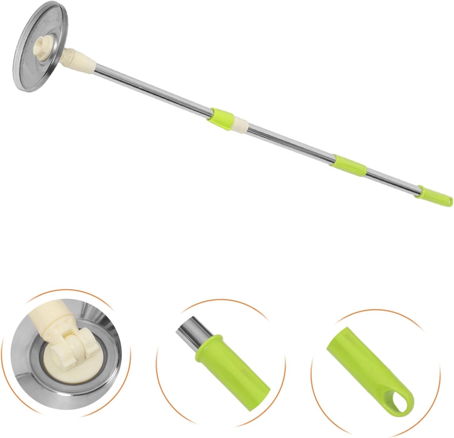 Rotating Mop Handle with Detachable Stainless Steel Pole