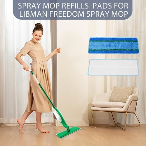 6 Pack NIXOOT Microfiber Spray Mop Refill Pads with Laundry Bag