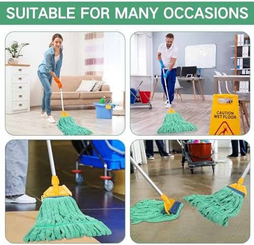 Lallisa 4 Pcs Microfiber Mop Head Refill - Large Green