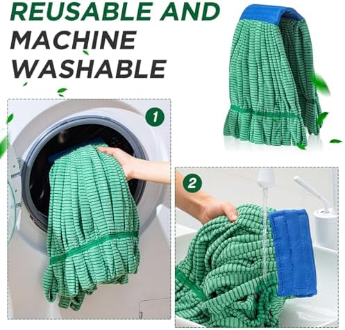 Hushee 6 Pack Heavy Duty Microfiber Tube Mop Heads