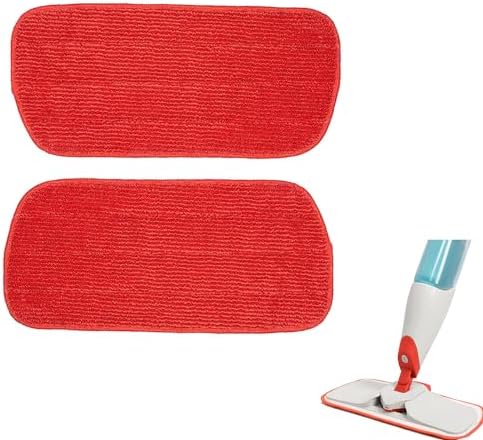 Rinakou 2 Pack Red Microfiber Mop Pads 1