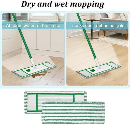 Aiyiried Microfiber Mop Pads 2 Pack Refills for Libman WetDry Mop
