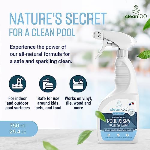 Clean100 Natural Pool Spa Cleaner Spray 254 Fl Oz