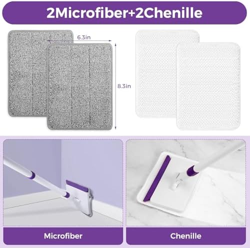 4 Replacement Mop Pads for Wlich Baseboard Cleaner 1