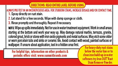 IRON OUT Spray Gel Rust Stain Remover 24 Oz Pack of 6