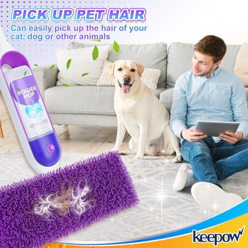 KEEPOW Reusable Microfiber Mop Pads 4 Pack