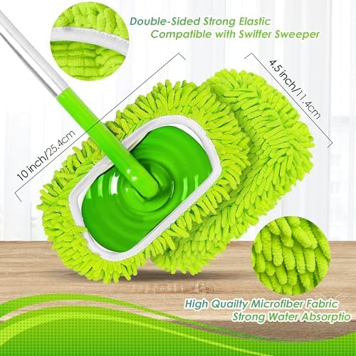 JEHONN Reusable Microfiber Mop Pads 4 Pack for Swiffer Sweeper