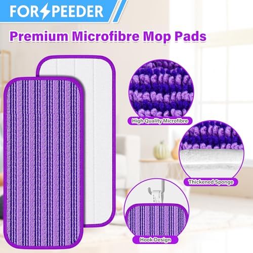 FORSPEEDER 6 Pack Reusable Mop Pads for Swiffer WetJet
