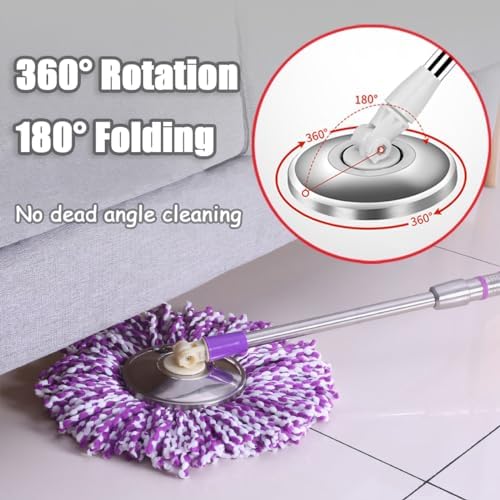 Midremer 49-inch Spin Mop Handle with Rotating Disc