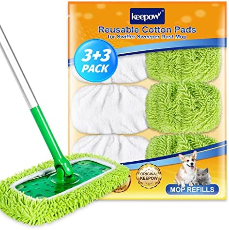 KEEPOW Reusable Mop Pads for Swiffer 6-Pack 1