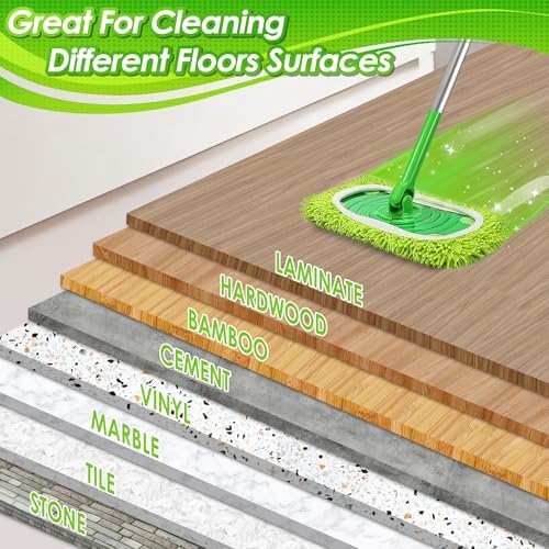 NEWE Reusable Microfiber Mop Pads 4 Pack Swiffer Compatible