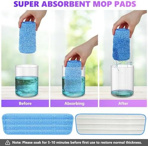 ILAVCOOL 18 Pack Reusable Mop Pads for Swiffer PowerMop