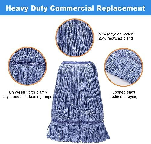 2 Pack Heavy Duty Mop Head Replacements