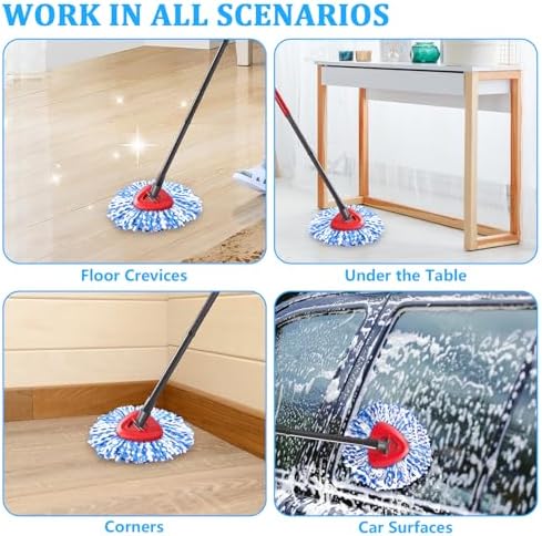 NICEMOVIC 4-Pack Mop Heads for O-Ceda RinseClean 2-Tank System